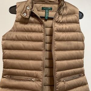 Brushed gold Ralph Lauren puffy vest